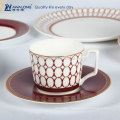 Awalong 4 pcs bone china dinner set with royal design ceramic tableware set